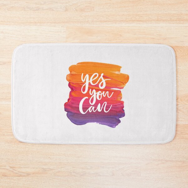 Item preview, Motivational Abstract Design Yes You Can White Hand Written with Purple Red Orange Paint Brush Strokes designed and sold by WearWolfDesigns.