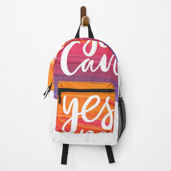 Item preview, Motivational Abstract Design Yes You Can White Hand Written with Purple Red Orange Paint Brush Strokes designed and sold by WearWolfDesigns.
