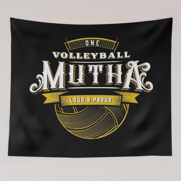 Item preview, Volleyball Mutha (Gold) | Vintage Ornate Typography designed and sold by 804 Volleyball Swag  Volleyball Merch for players and fans.