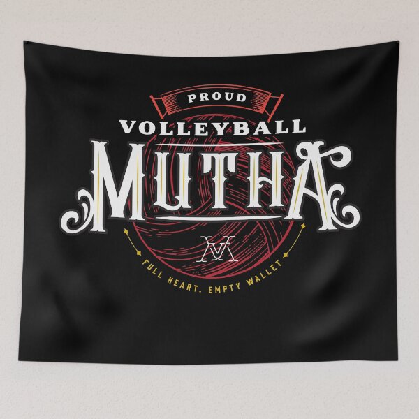 Item preview, Volleyball Mutha (Rose).Full Heart. Empty Wallet | Vintage Ornate Typography designed and sold by 804 Volleyball Swag  Volleyball Merch for players and fans.