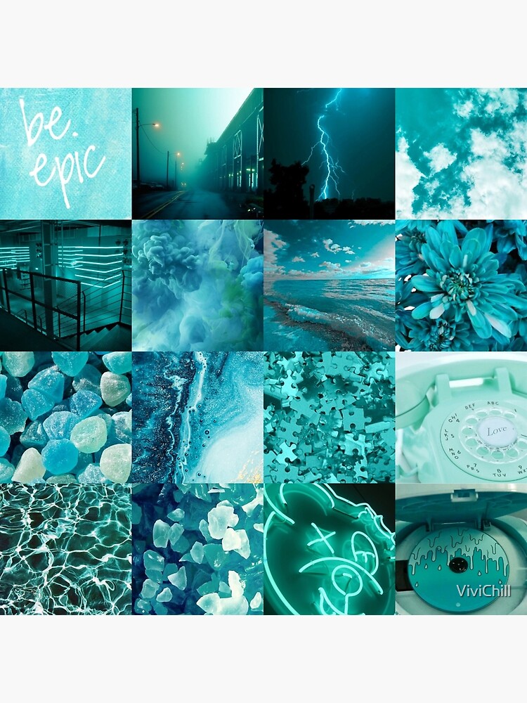 Turquoise Collage Poster For Sale By Vivichill Redbubble 9943