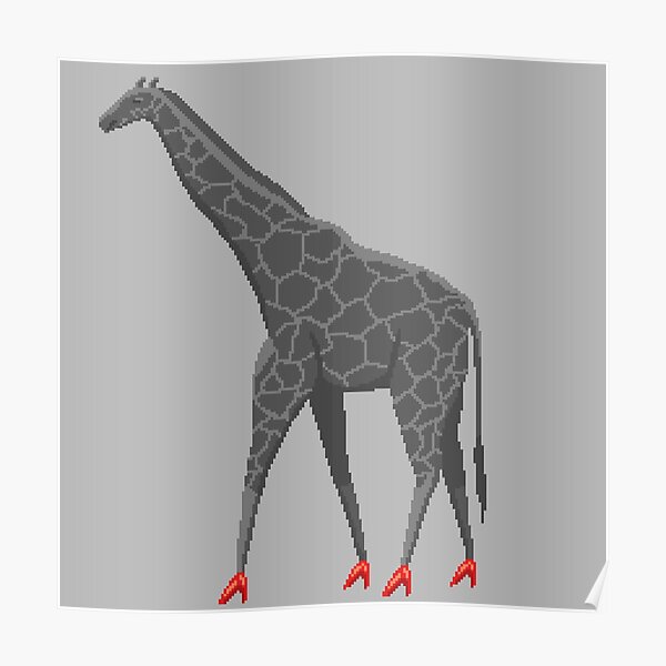 "Pixel Art "Giraffe in High Heels"" Poster for Sale by edganmolla