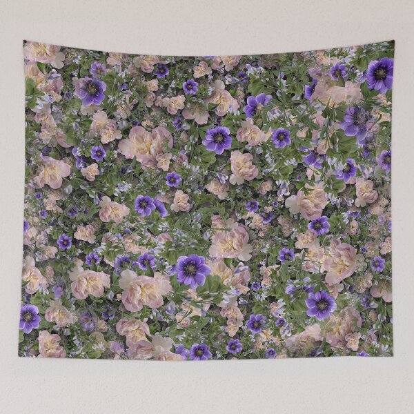 Item preview, Seamless Purple Anemone and Pink Peony Pattern designed and sold by cozycaroline.