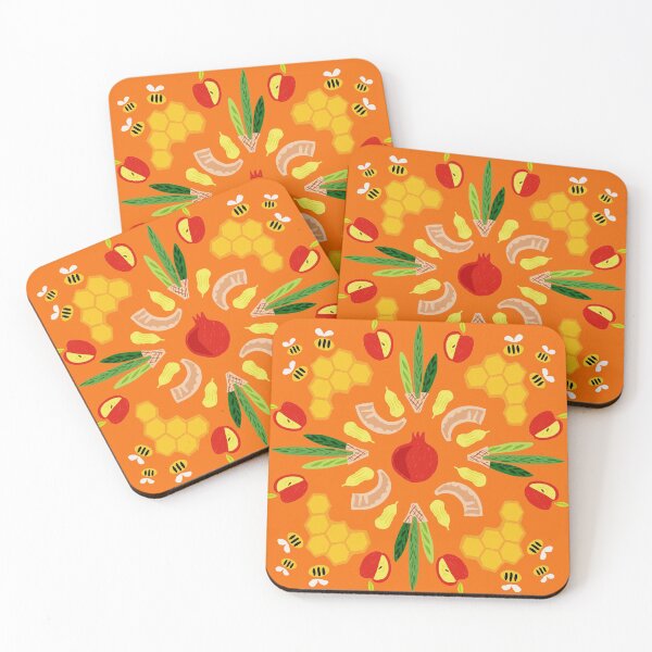Item preview, Yomim Noraim - orange print designed and sold by TillaCrowne.