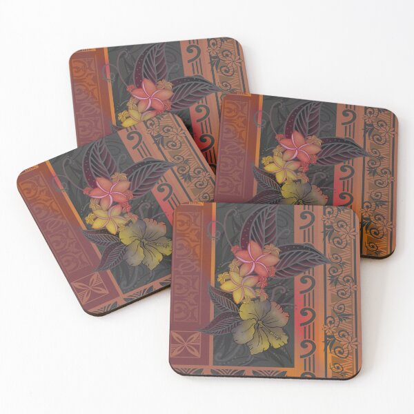 Item preview, Vintage Samoan Tapa Art Tropical Floral Tapa Board  designed and sold by sunnthreads.