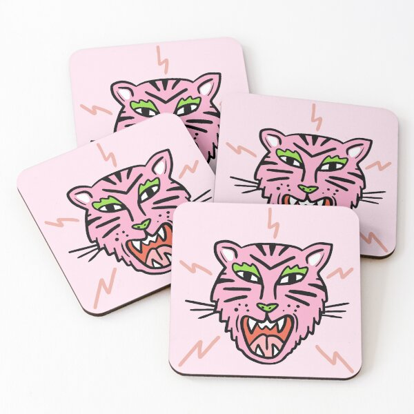 Item preview, Tiger & thunder pink illustration designed and sold by valdegilde.
