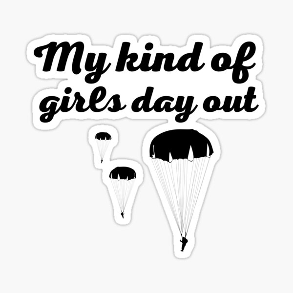 Aperçu de l'œuvre mon genre de sortie entre filles, les filles qui font du parachutisme créée et vendue par Smileycreation.