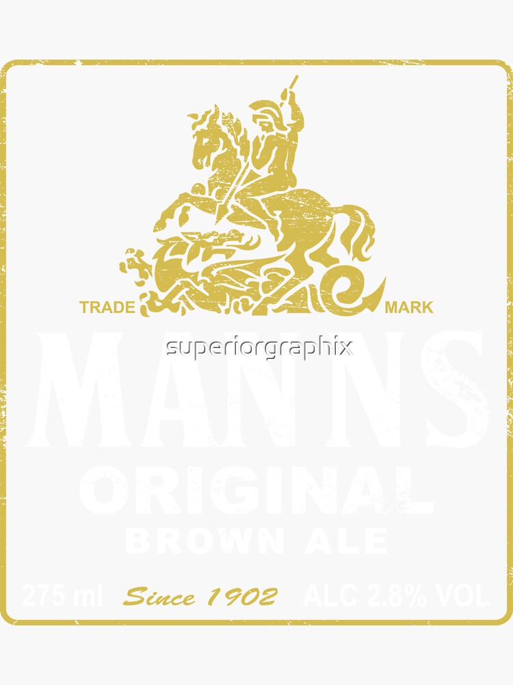 "Mann's Brown Ale" Sticker by Redbubble