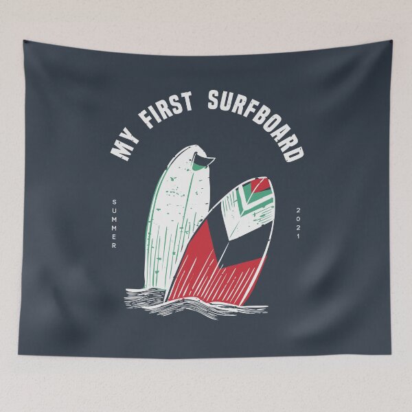 Item preview, My First Surfboard White and Red designed and sold by art-by-gui.