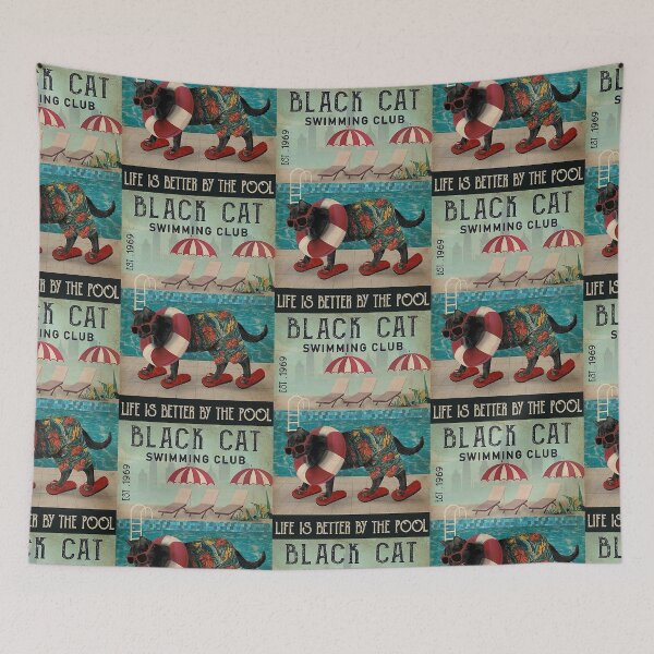 Item preview, Funny Swimming Black Cat designed and sold by Douglafa.