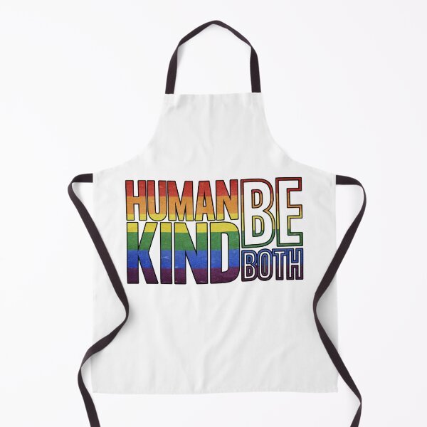 Item preview, Human Kind Be Both For Kindness Peace Equality LGBTQ+ (Black Outlined Design) designed and sold by modernfamgear.