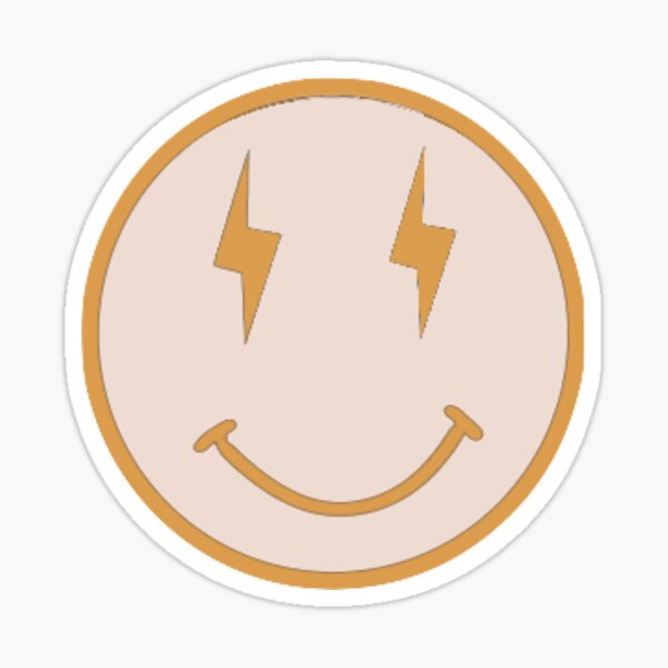 Lightning Bolt Smiley Face Sticker By Jasminrogerss ...