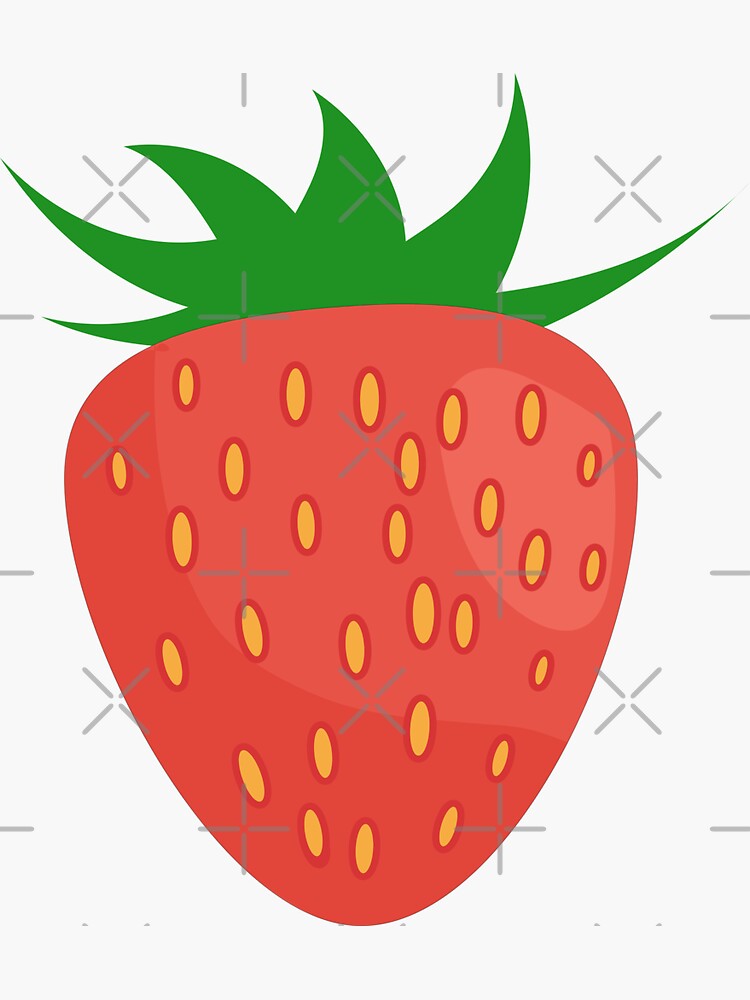 "Strawberry Cute Kawaii Sticker Sweet delicious " Sticker for Sale by