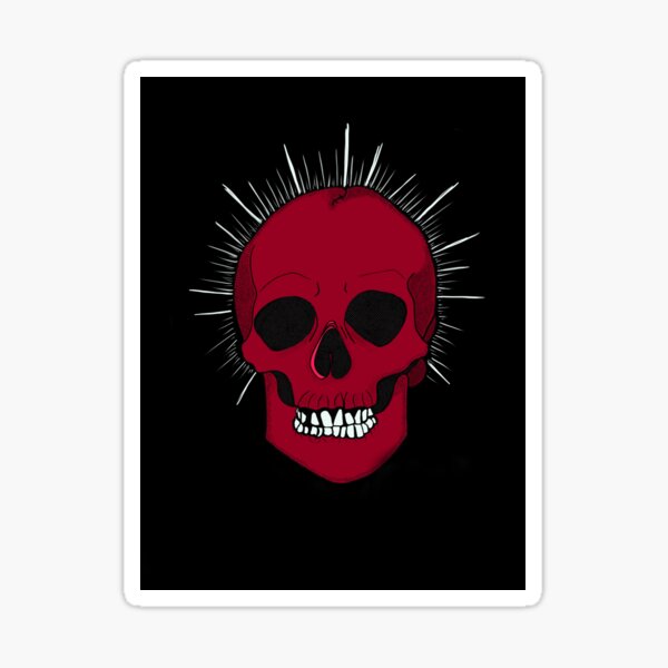 Red Death Skull and Halo Sticker