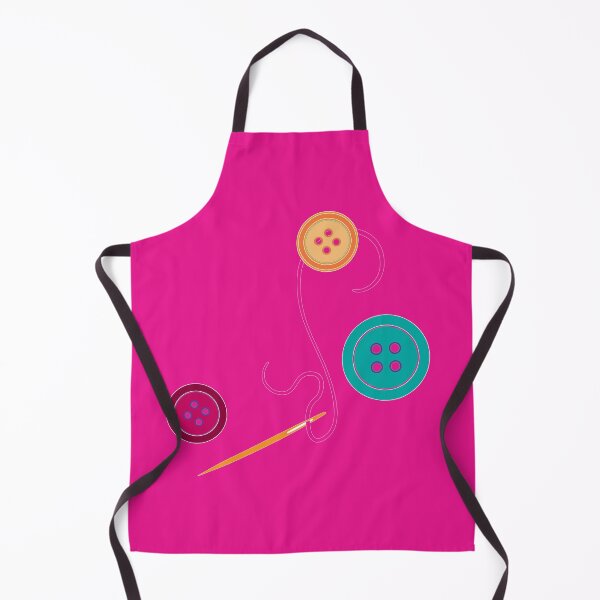 Item preview, Calling all Sewists! Needle, Thread, Buttons icons on bright pink designed and sold by Susan Marie Williams.