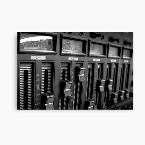 Black and White Vintage Channel Mixer Canvas Print