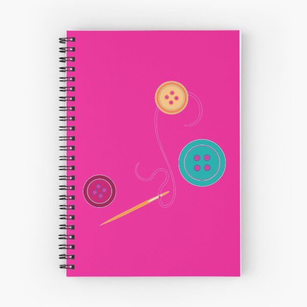 Item preview, Calling all Sewists! Needle, Thread, Buttons icons on bright pink designed and sold by Susan Marie Williams.