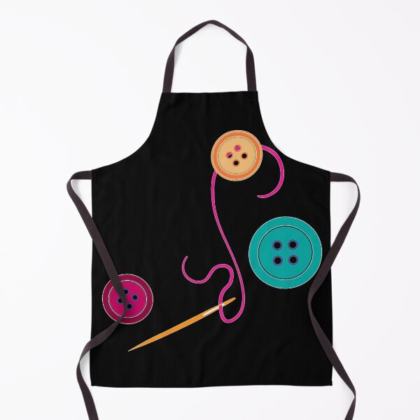 Item preview, Calling all Sewists! Needle, Thread, Buttons icons on black designed and sold by Susan Marie Williams.