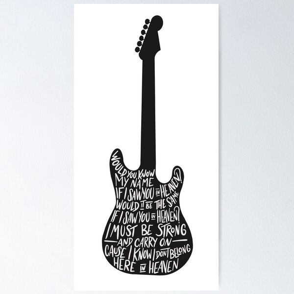 Tears In Heaven Eric Clapton Black Heart Song Lyric Quote Print