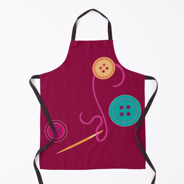 Item preview, Calling all Sewists! Needle, Thread, Buttons icons on burgundy designed and sold by Susan Marie Williams.