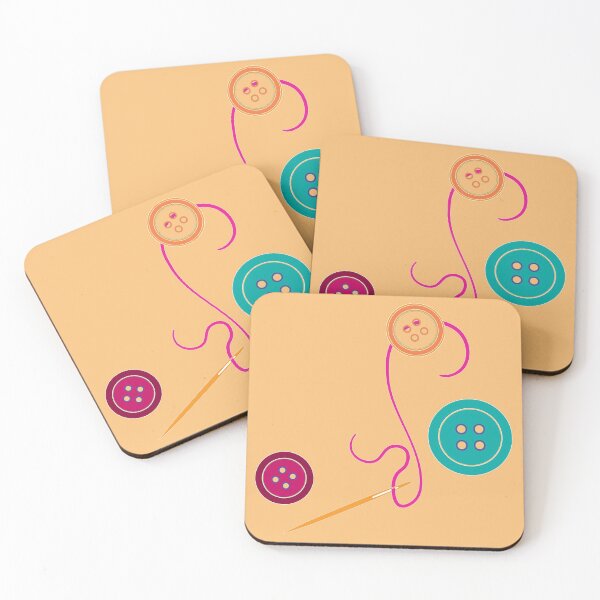 Item preview, Calling all Sewists! Needle, Thread, Buttons icons on dusky yellow designed and sold by Susan Marie Williams.