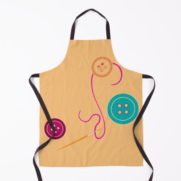 Item preview, Calling all Sewists! Needle, Thread, Buttons icons on dusky yellow designed and sold by Susan Marie Williams.