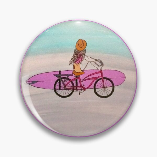 Item preview, Surfer girl on her beach cruiser checking the waves 2 designed and sold by Artfullee63.