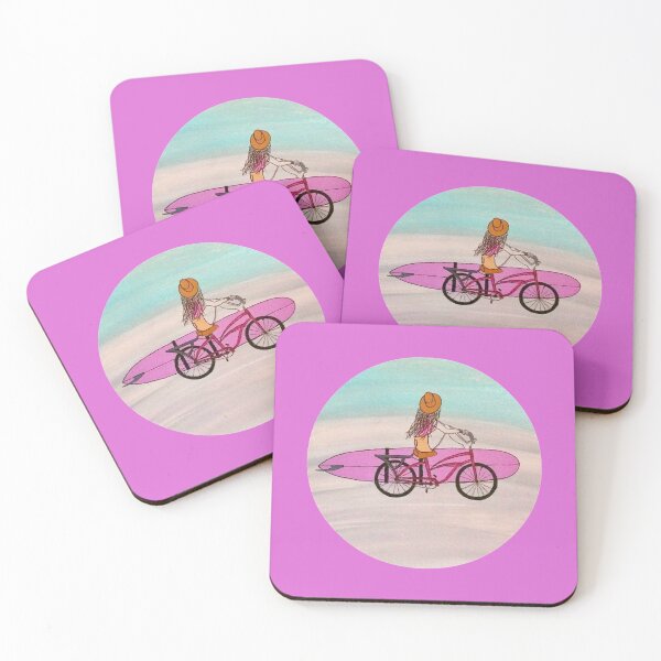 Item preview, Surfer girl on her beach cruiser checking the waves 2 designed and sold by Artfullee63.