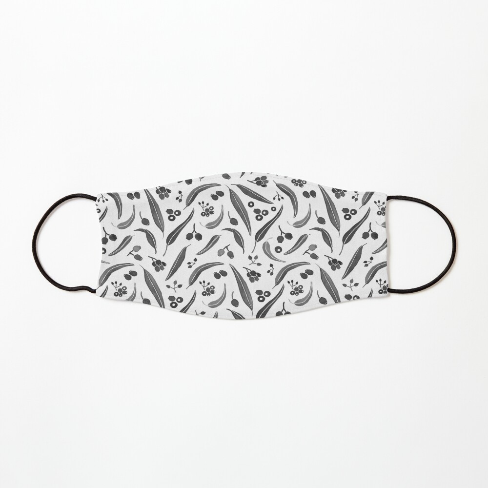 Eucalyptus Leaves Watercolour in Black and White Palette Mask