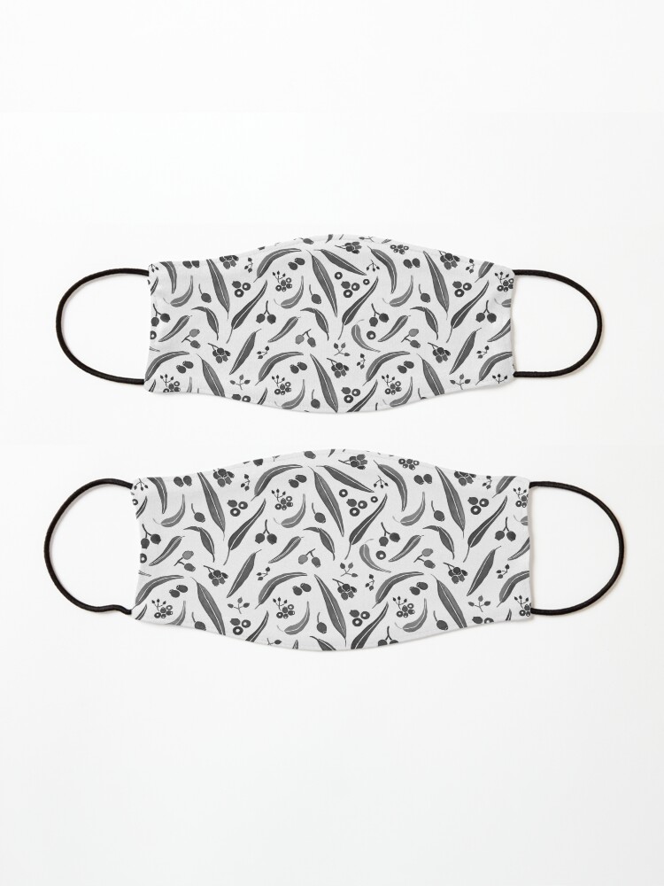 Alternate view of Eucalyptus Leaves Watercolour in Black and White Palette Mask
