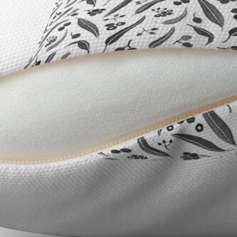 Alternate view of Eucalyptus Leaves Watercolour in Black and White Palette Floor Pillow
