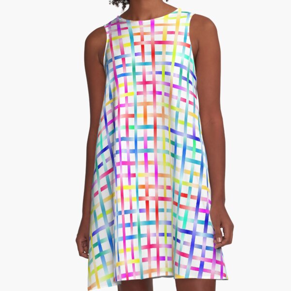 Strips Rainbow A-Line Dress