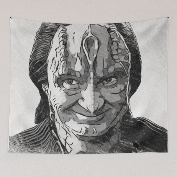 Item preview, Space Murder LIzard Spy Smirking Black and White Ink and Charcoal  designed and sold by orionlodubyal.