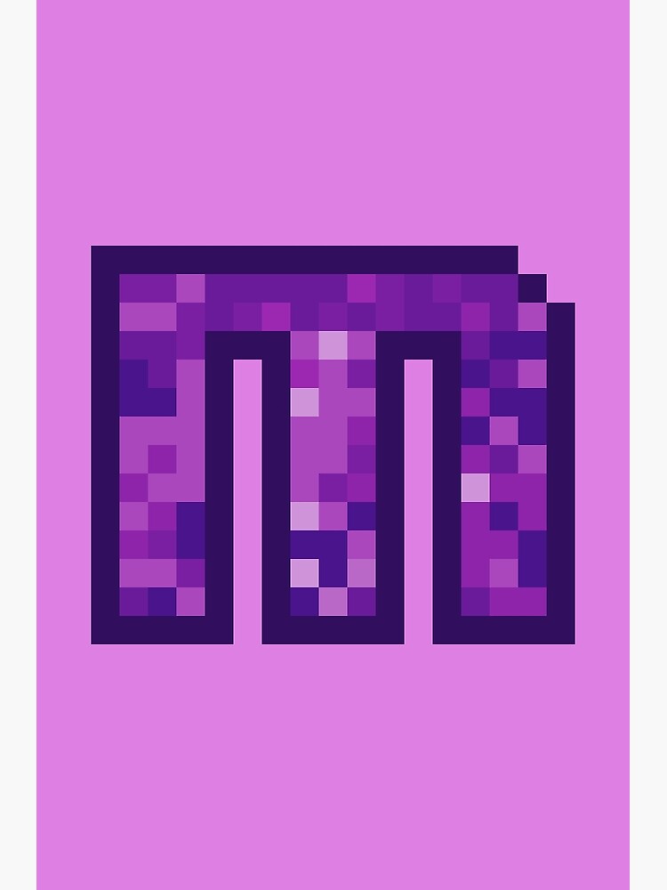 Letter Art Purple Retro Pixel Pattern - M Poster for Sale by