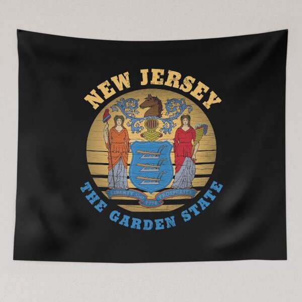 Item preview, NEW JERSEY GARDEN STATE FLAG designed and sold by Madjack Tees Kiwi SuperStore.