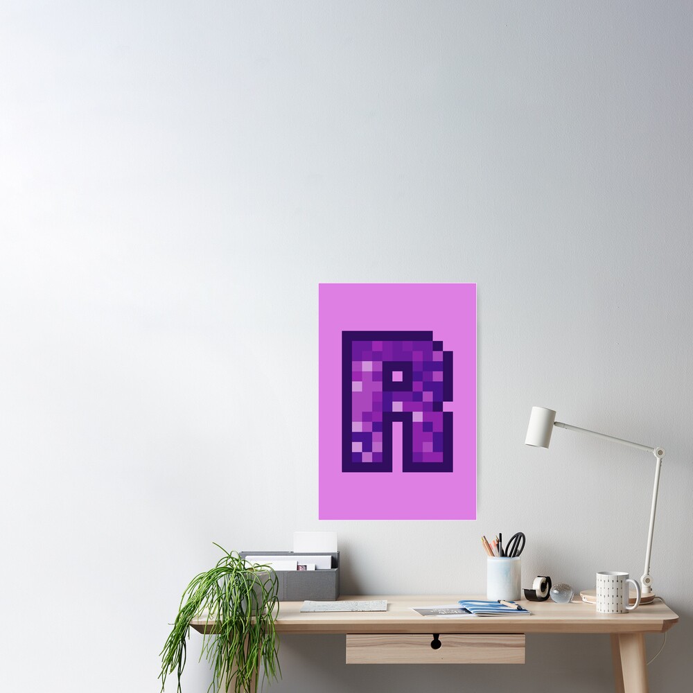 Letter Art Orange Retro Pixel Pattern - M Sticker for Sale by dylanxh