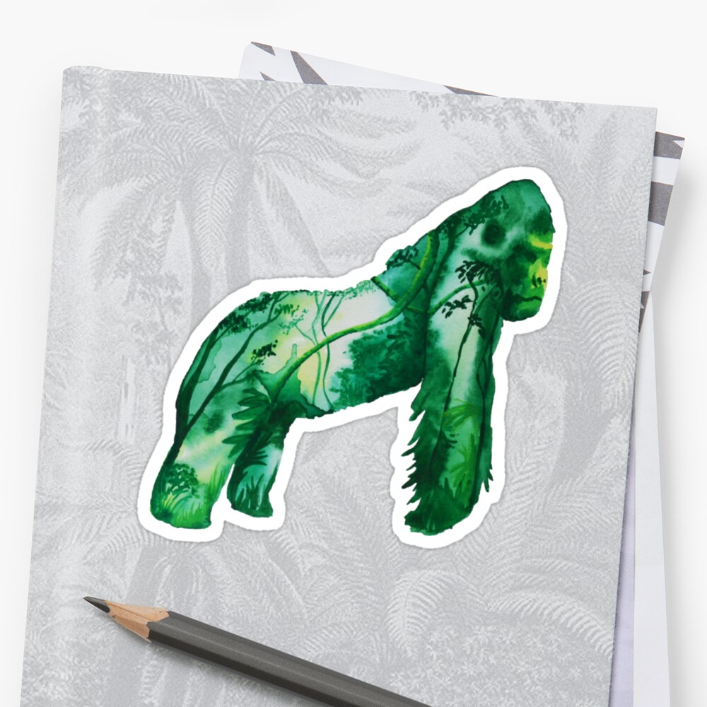 "Gorilla " Sticker by Gigglingshay | Redbubble