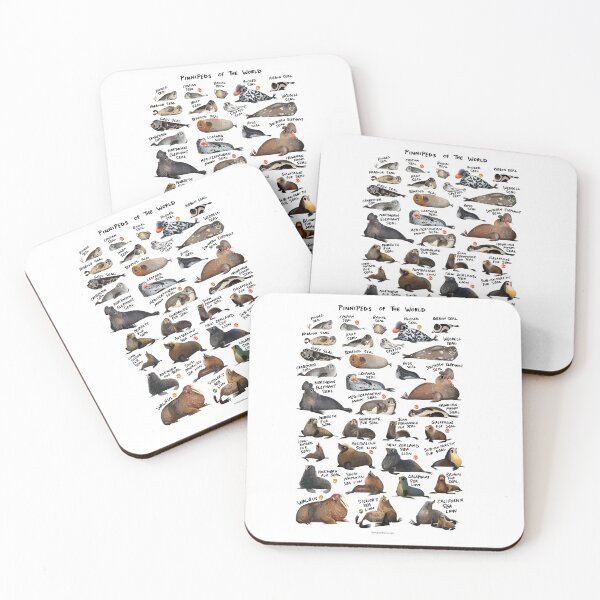 Pinnipeds of the World Coasters (Set of 4)