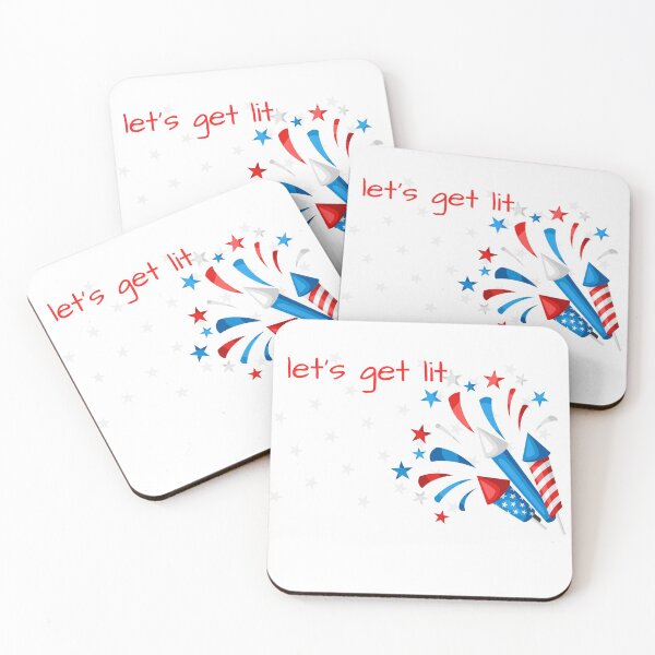 Item preview, let's get lit fireworks design #FourthofJuly2021 designed and sold by GeoTeasters.