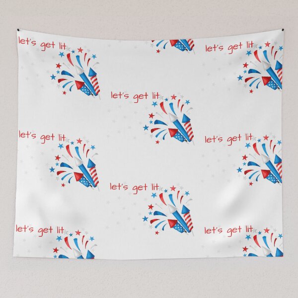 Item preview, let's get lit fireworks design #FourthofJuly2021 designed and sold by GeoTeasters.