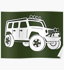 Jeep JK Wrangler Touring Spec: Sticker / Tee - White Poster
