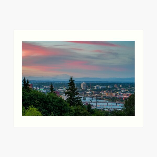 Portland Sunset from OHSU Art Print