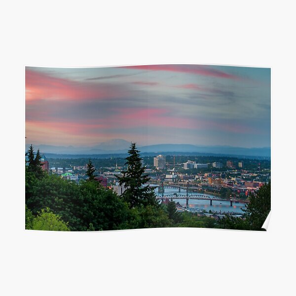 Portland Sunset from OHSU Poster