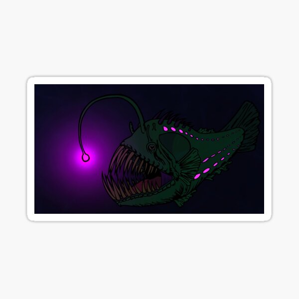 Dark Anglerfish Sticker By Jetjetsam Redbubble