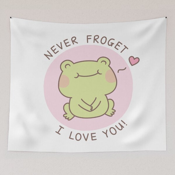 Item preview, Cute Frog Never Froget I Love You Love Pun designed and sold by rustydoodle.