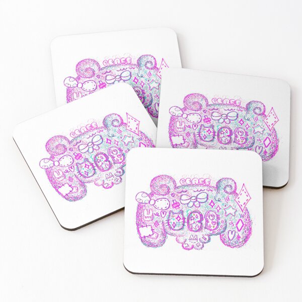 Item preview, hairybeary 11, pink peppermint green version, decora kei harajuku pop art designed and sold by Ben Ryuki Miyagi Architect.