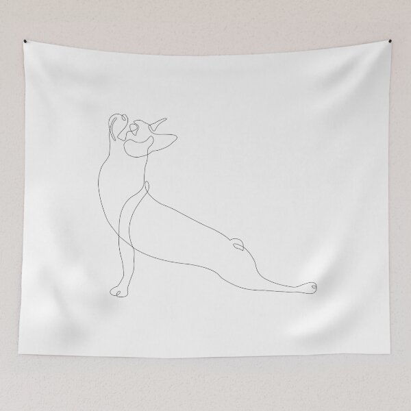 Item preview, One Line Boston Terrier Upward Facing Dog designed and sold by Huebucket.