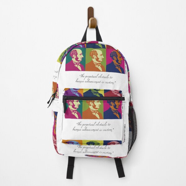 Item preview, John Stuart Mill, John S. Mill, Mill, pop art philosopher, quotes, pop art John Stuart Mill, The perpetual obstacle to human advancement is custom.  designed and sold by challengecafe.