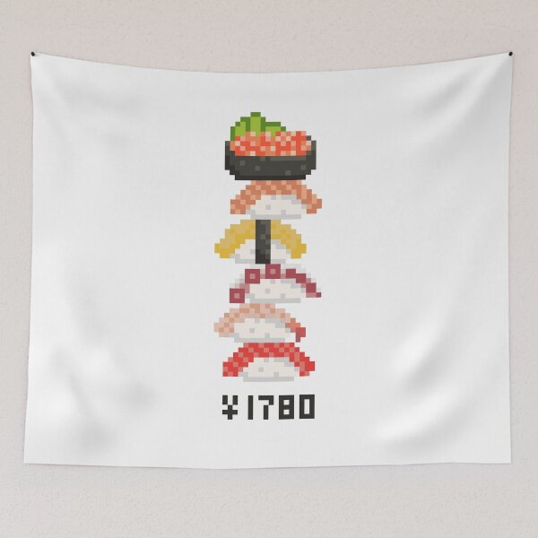 Item preview, Sushi Tower Stack Pixel Art designed and sold by AnnaYenardi.