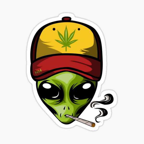 Pegatina «Punk alien fumando con estilo» de arifamrullah | Redbubble